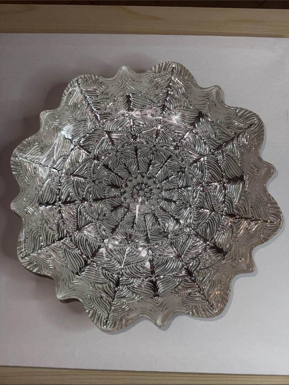 Silver Decorative Glass Bowl - Elegant Home Accent